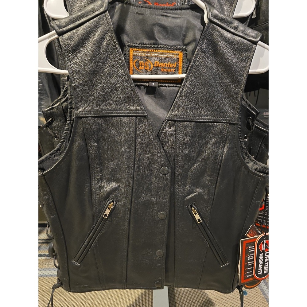 Daniel Smart DS205 Womens Swift Leather Motorcycle Vest  Small